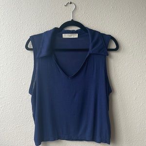 Urban Outfitters Collared Blouse (Navy)